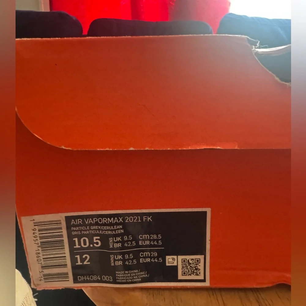 Nike AIR VAPORMAX 2021 FK Grey Size 10.5 Used - Picture 8 of 8